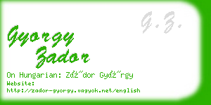 gyorgy zador business card